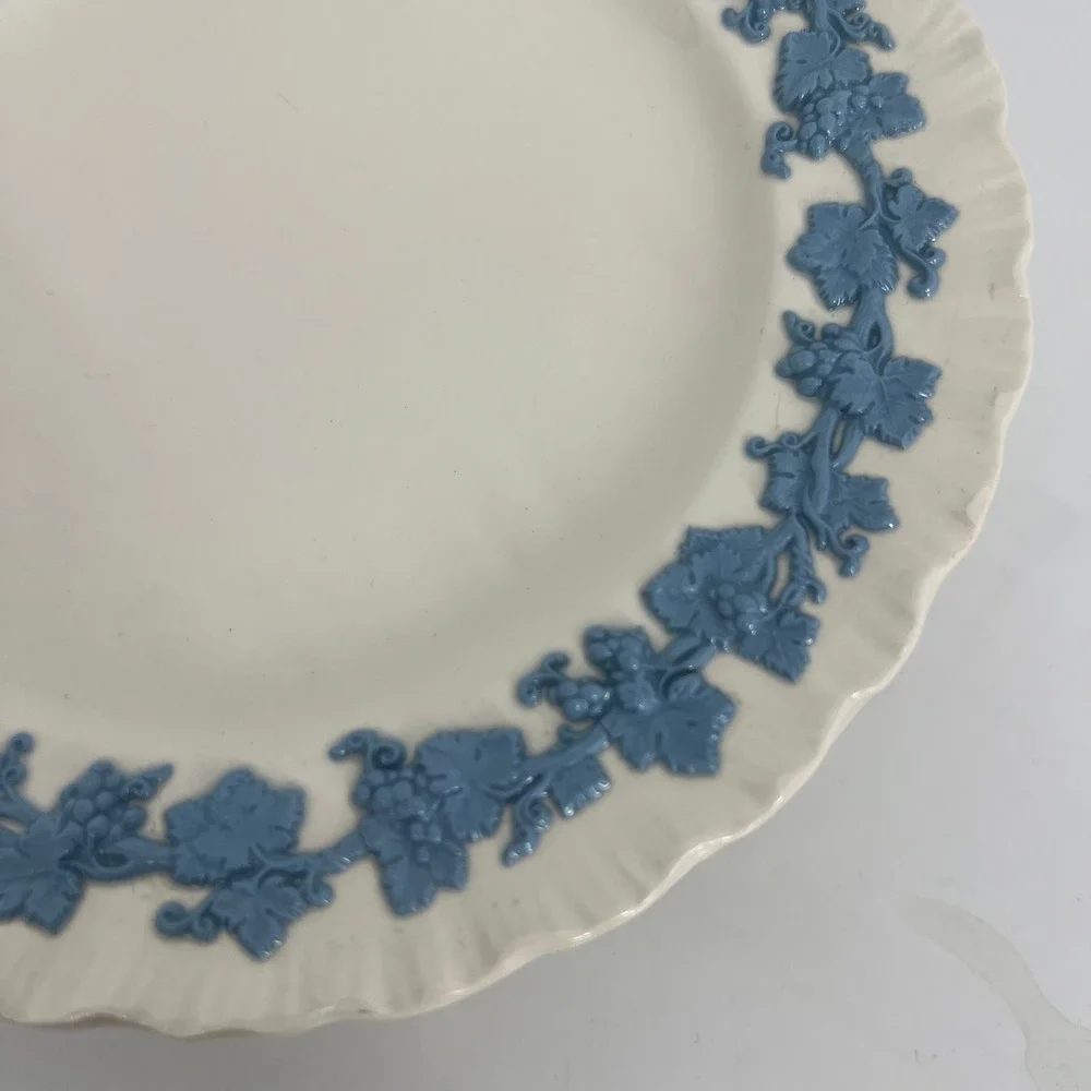 Wedgwood Etruria Queens Ware Embossed Lavender Blue Cream 8
